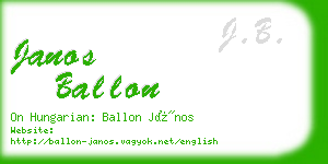 janos ballon business card